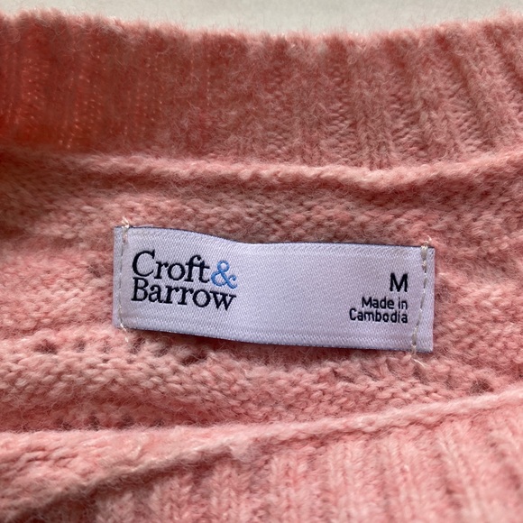 Croft & Barrow Women’s Medium Ripple Pointelle‎ Sweater - Picture 2 of 8